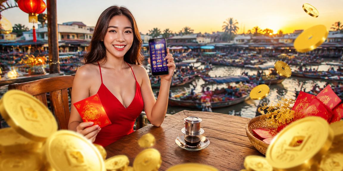 Người dùng Cần Thơ nhận phong bì đỏ và voucher casino tại quán cà phê