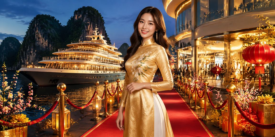 Cược thể thao tại vịnh Hạ Long, người chơi mặc áo dài truyền thống