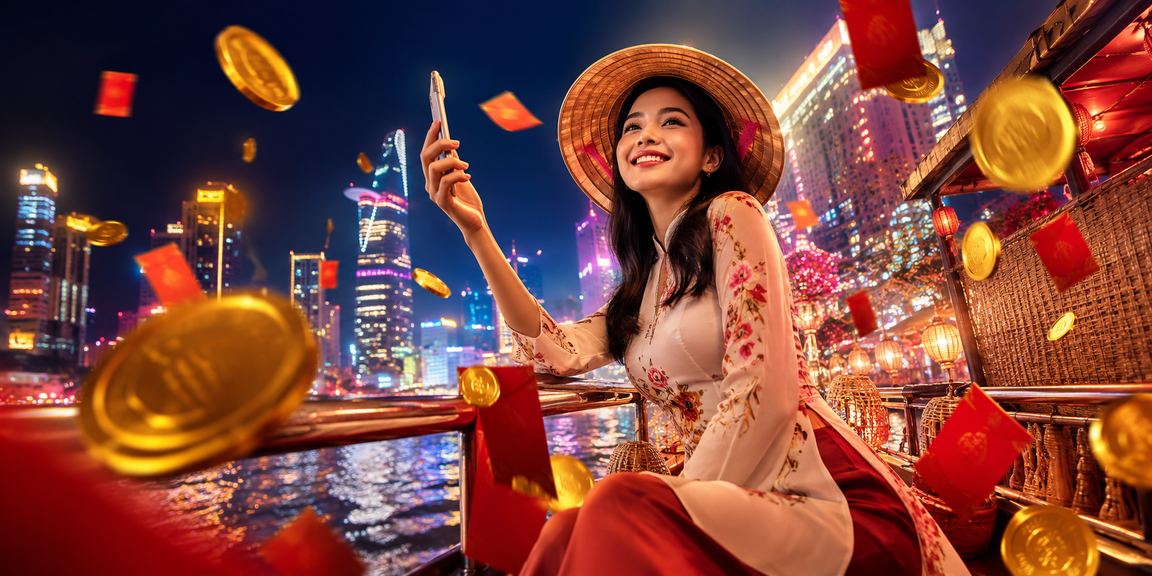 Phong bì đỏ và bonus voucher tại TP. Hồ Chí Minh với nón lá truyền thống